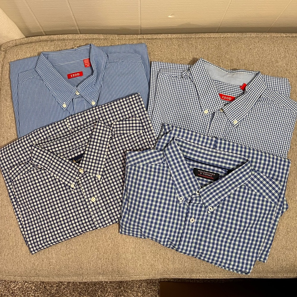 4 Plaid LS Mens Button Up Shirts